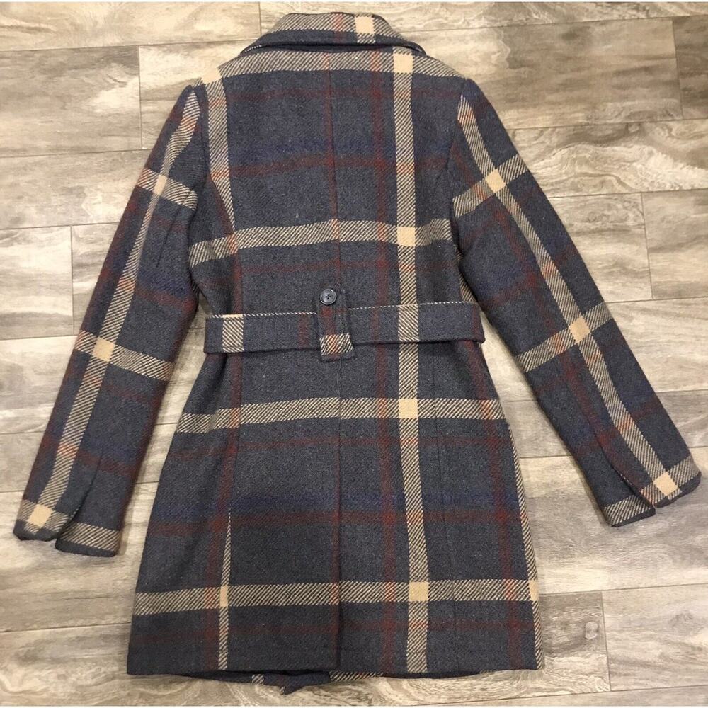 Merona Womens Size S Retro Plaid Belted Dress Coat - Picture 5 of 7